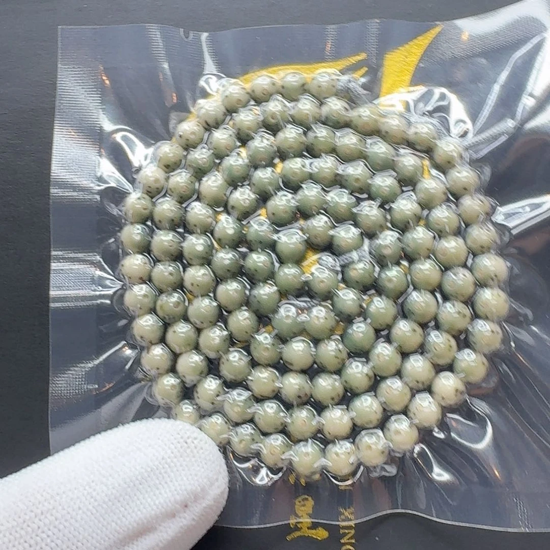吊坠星月菩提8梵天绿幽灵大眼睛通体6圆108一物一图
