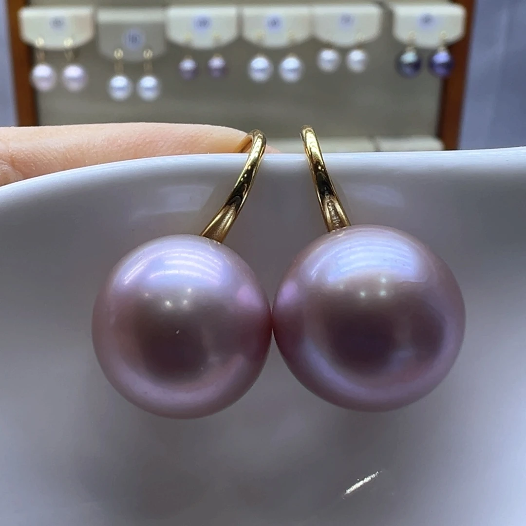 银S925镶嵌淡水珍珠耳饰