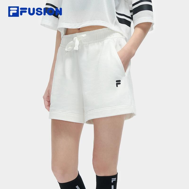 FILA斐乐白色短裤女夏外穿跑步运动休闲三分裤2025新款T11W425602