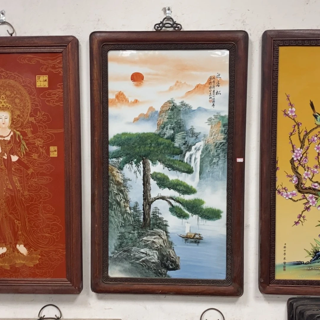瓷片90*52*1景德镇瓷板画柴窑烧制