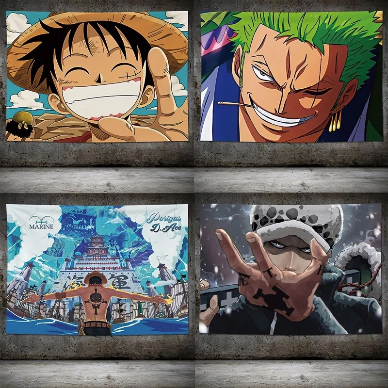 海贼王背景布ins挂布墙布宿舍卧室房间床头装饰墙布路飞索隆毯