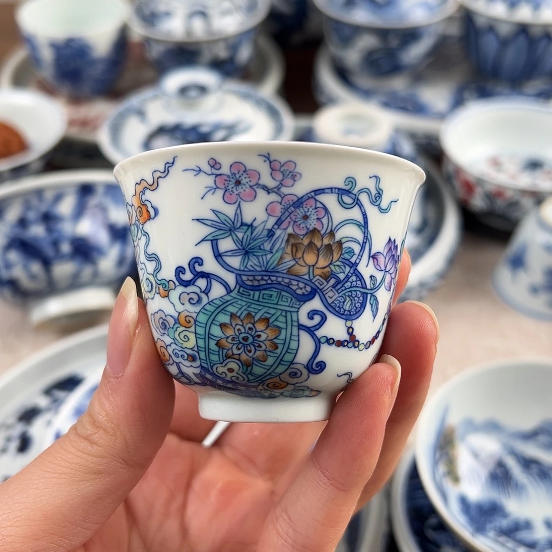 *****瓷斗彩手工手绘杯子