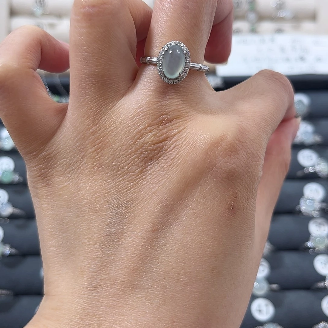 翡翠银S925镶嵌戒指