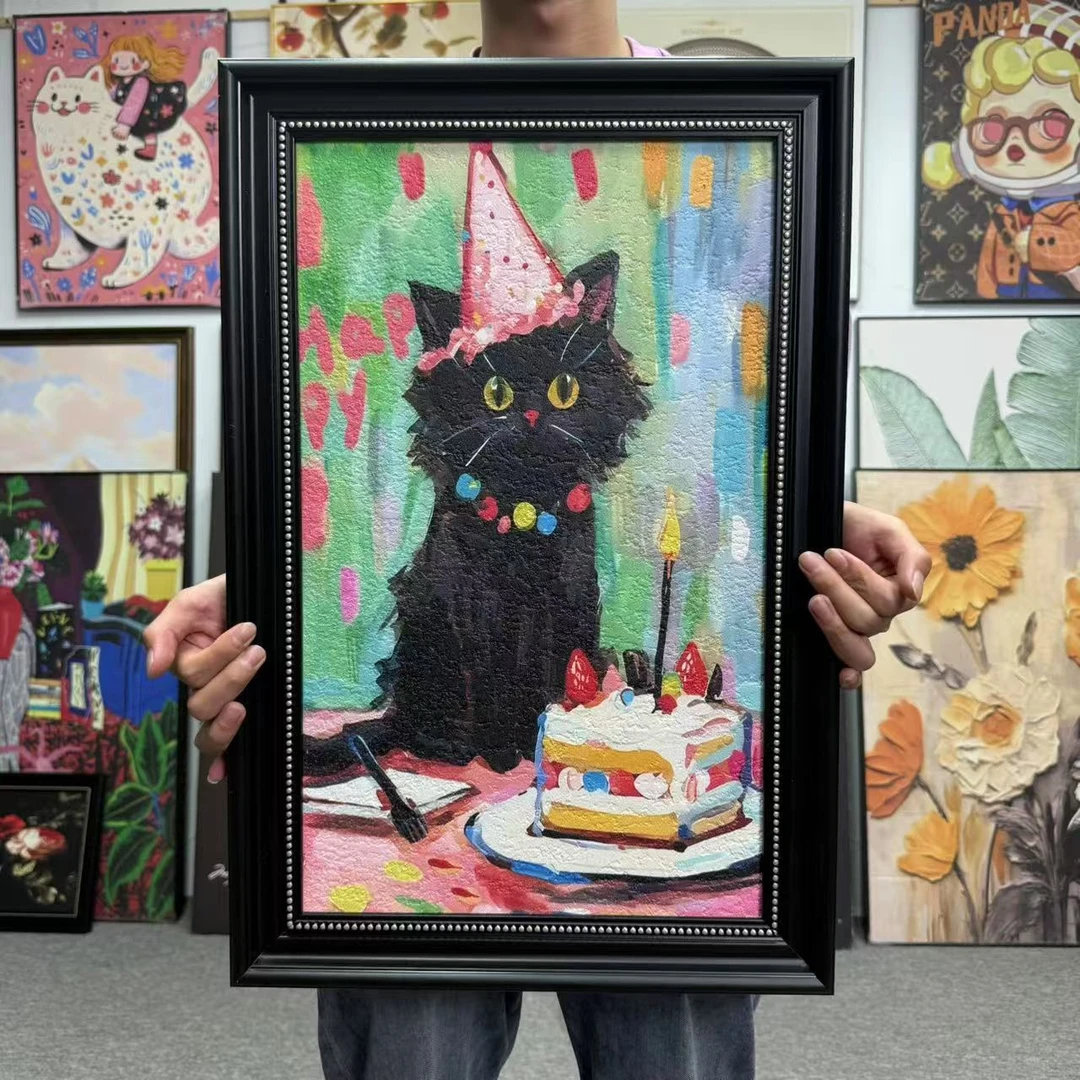 卡通生日猫咪装饰画146