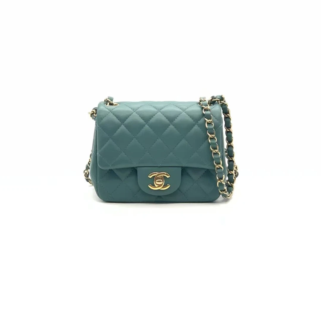 99新 Chanel/香奈儿 芯片款中号/链条方胖子/单肩包