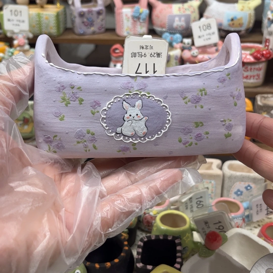 117篮子兔子花盆花盆