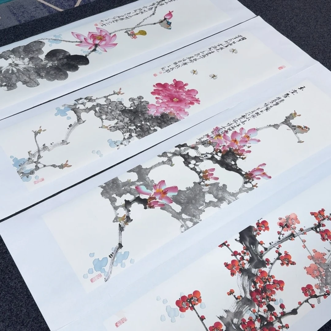 国画纯手绘山水花鸟纯手绘作品