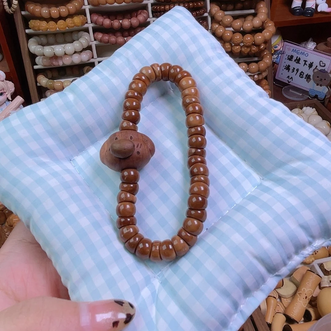 库克吊坠库克大肠桃木狗头