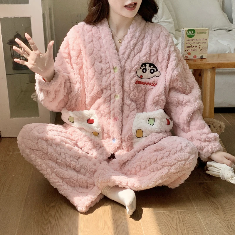 珊瑚绒产妇月子服冬厚款加绒孕妇睡衣怀孕期秋冬保暖产后哺乳套装