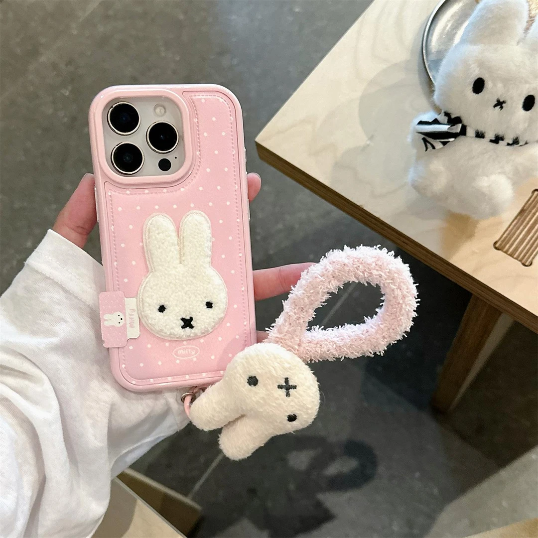 爆款刺绣米菲兔适用苹果17手机壳16iphone15PM14防摔全包潮流创意