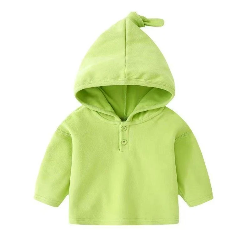 春秋新款纯棉巫师帽打底婴儿上衣长袖儿童男女宝宝韩版可爱帽衫