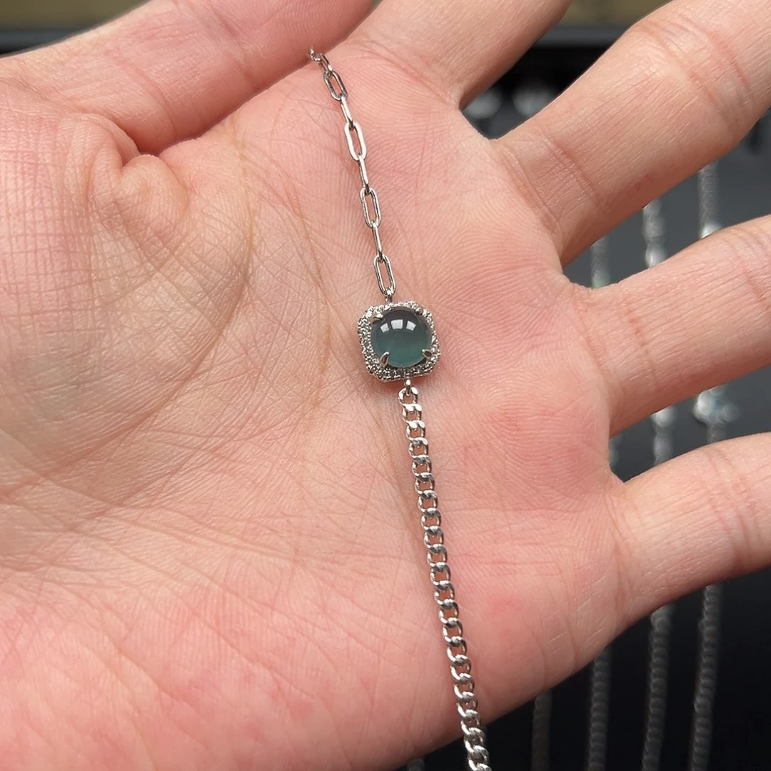 翡翠银S925镶嵌手链