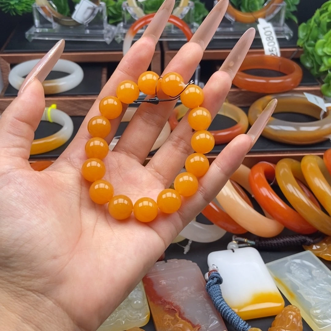 石英质玉（黄龙玉）未镶嵌手链