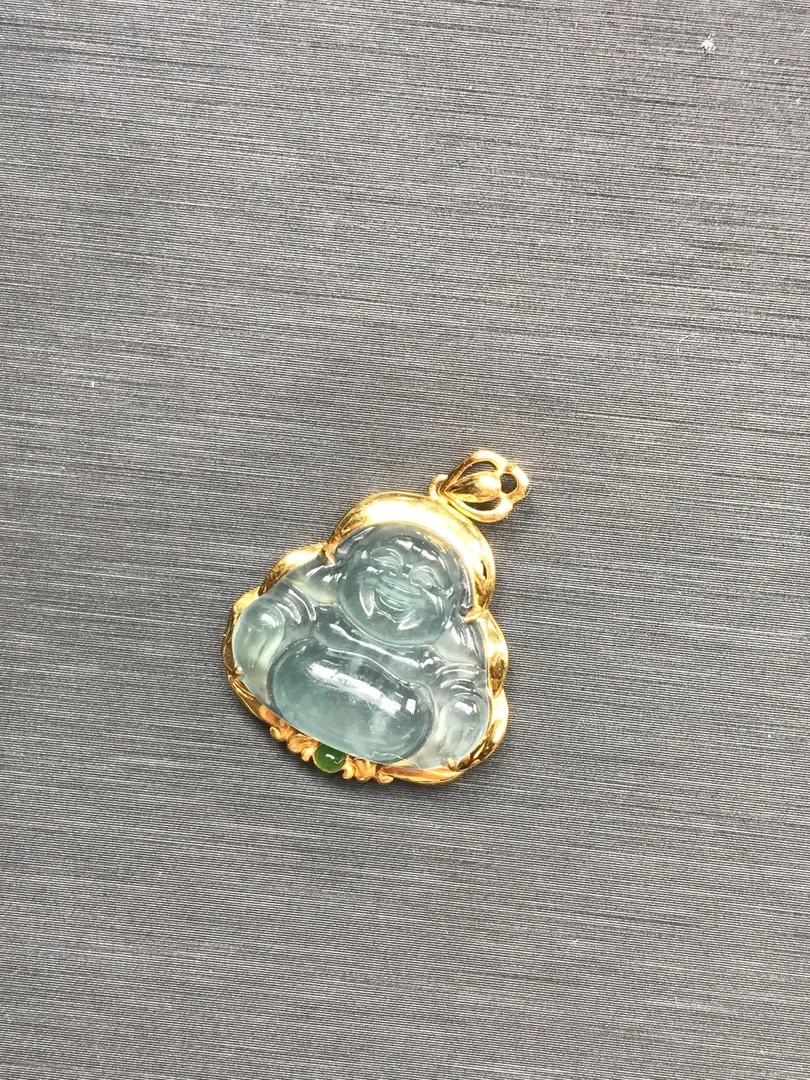 天然A货翡翠蓝水佛公-15-YGRK002-多样性发货