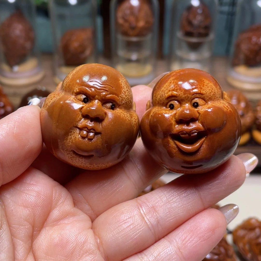 橄榄核吊坠呆呆一对