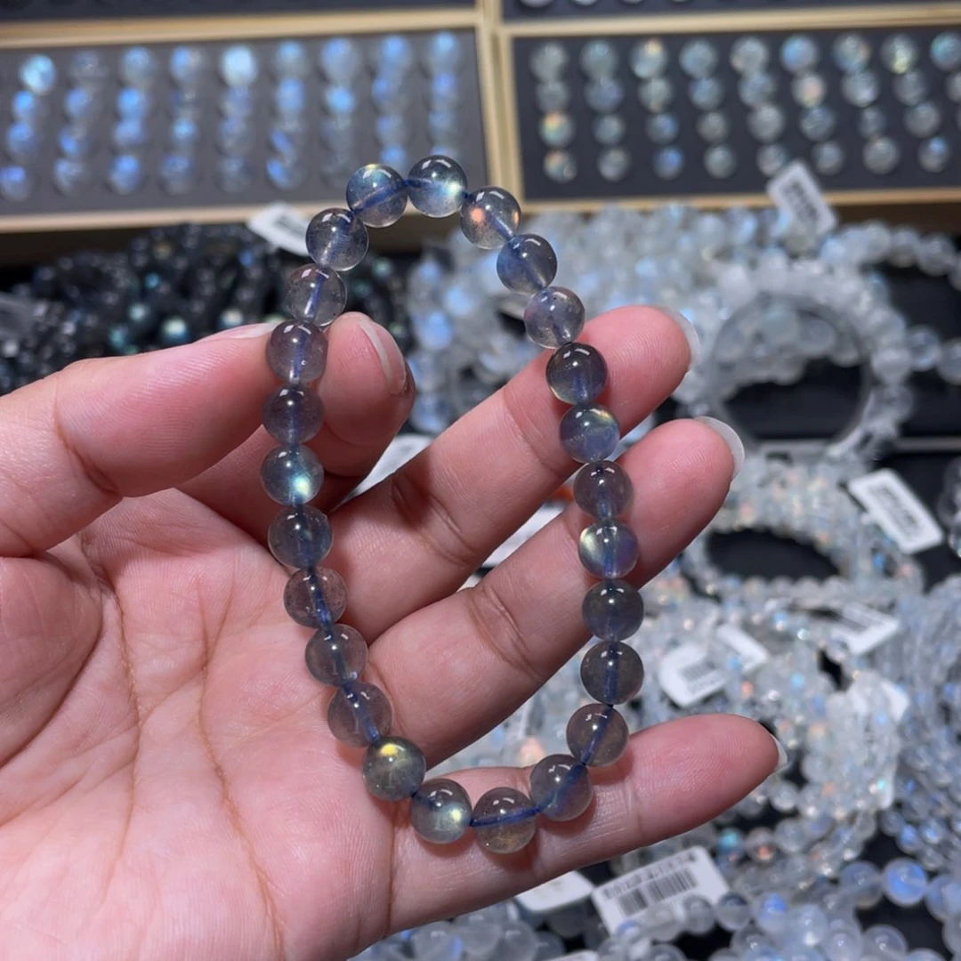 手链未镶嵌长石灰月光手链7.5mm+