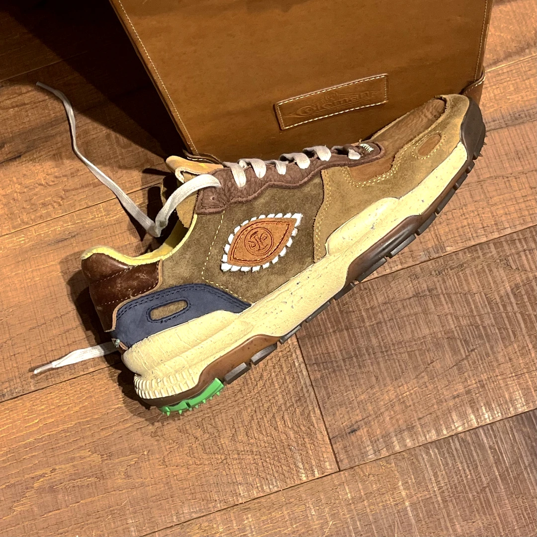 特殊款 全牛皮 棕色水洗做旧复古鞋