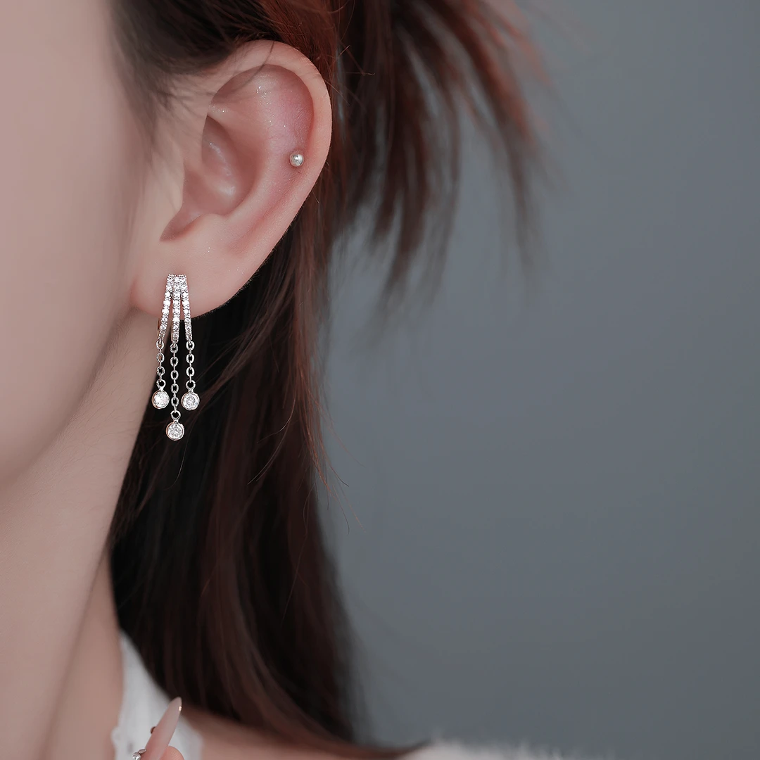 CUOOYINO/初影 925银耳饰 【流苏】精致百搭耳环设计感轻奢气质耳饰