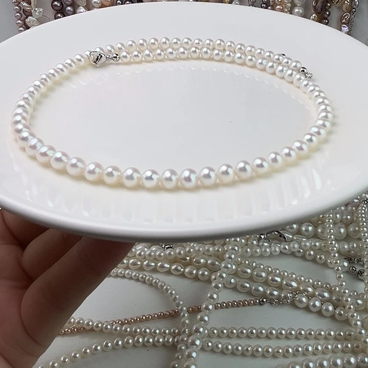 淡水珍珠未镶嵌颈饰5-6头挡AK