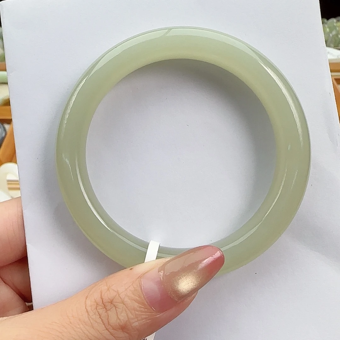 和田玉未镶嵌手镯冰胶 浅晴正圈60-61 高性价比