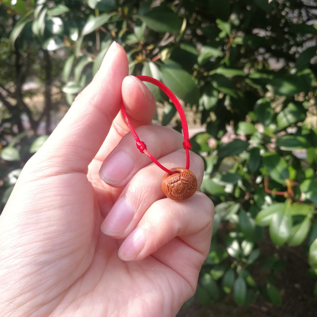 第020款式生肖羊野生桃核手工雕刻桃篮系列