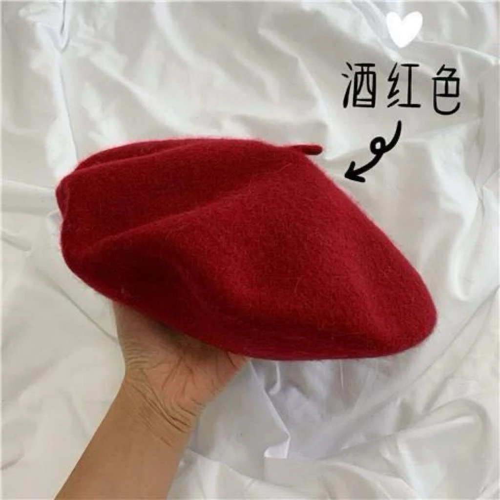 Munak/万年百搭!人手一顶的糖果色羊毛贝雷帽子画家帽子女秋冬