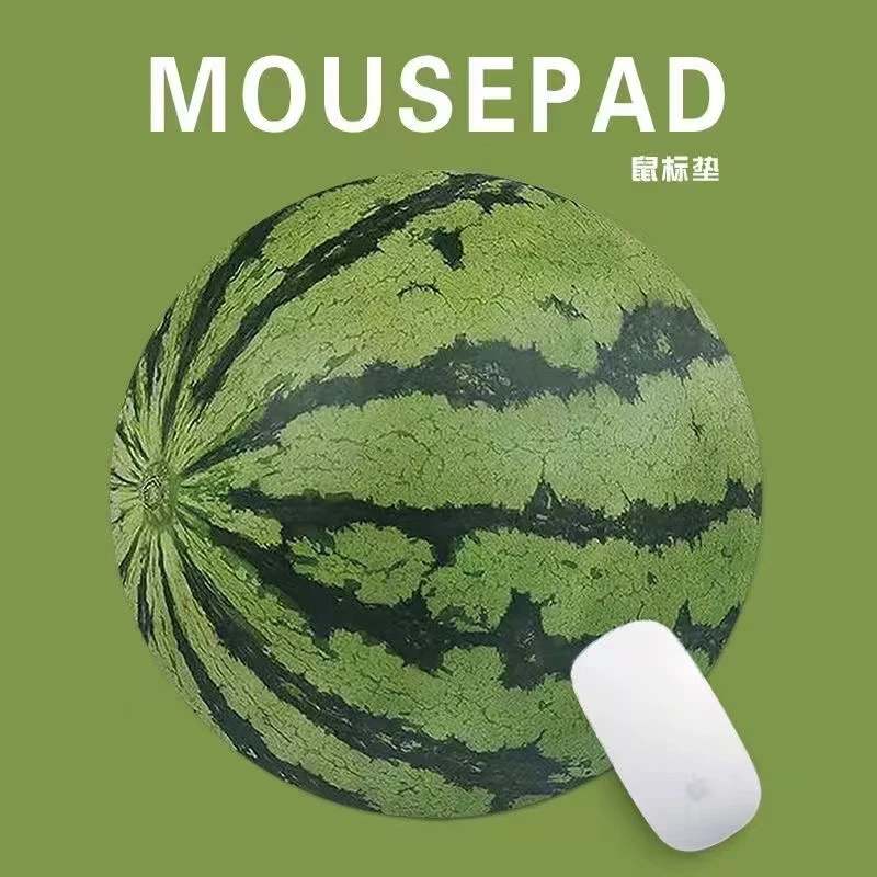 西瓜小号圆形鼠标垫搞笑打工人鼠标桌垫台垫防水加厚垫子电脑周边