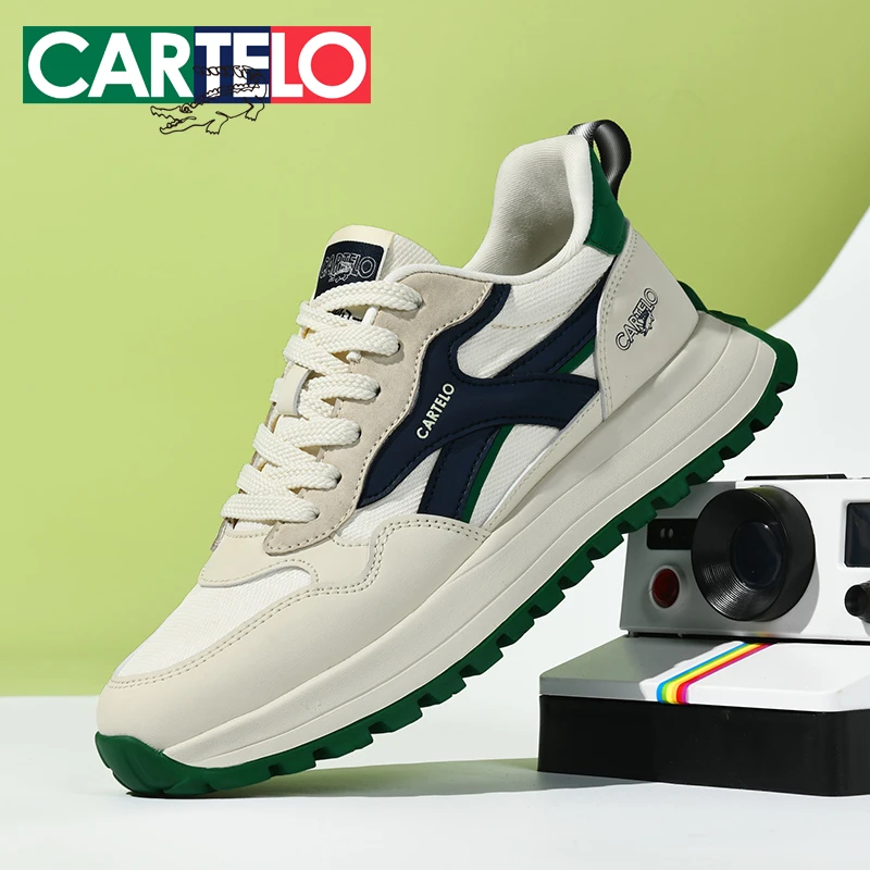 卡帝乐鳄鱼男鞋休闲百搭潮鞋春季时尚透气网面运动低帮男士阿甘鞋