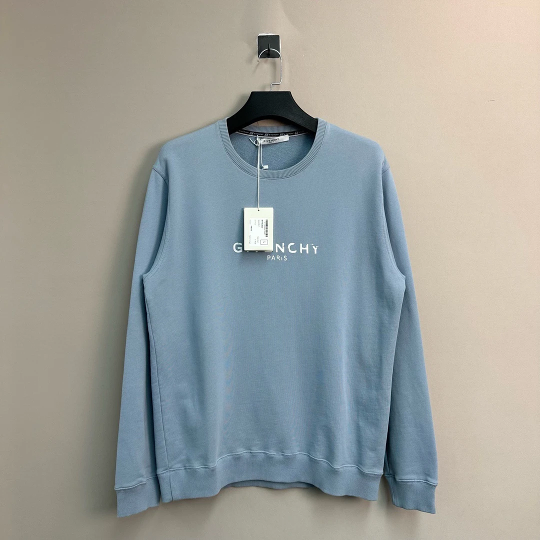 未使用 Givenchy/纪梵希 雾霾蓝残缺字母卫衣/L码/原吊牌/价8990