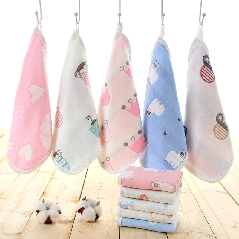 2025棉质六层纱布口水巾婴幼儿毛巾手帕柔软吸水透气方巾