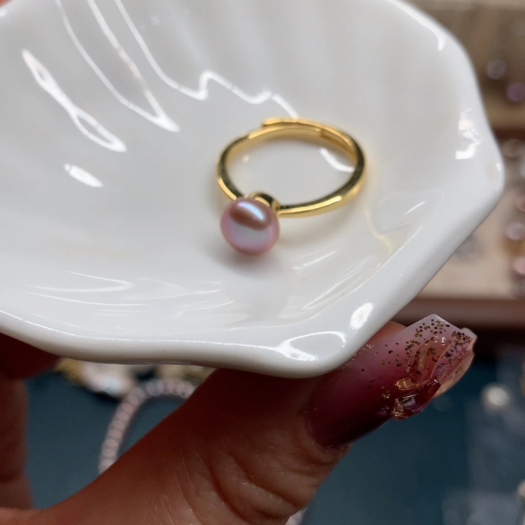 淡水珍珠戒指合金