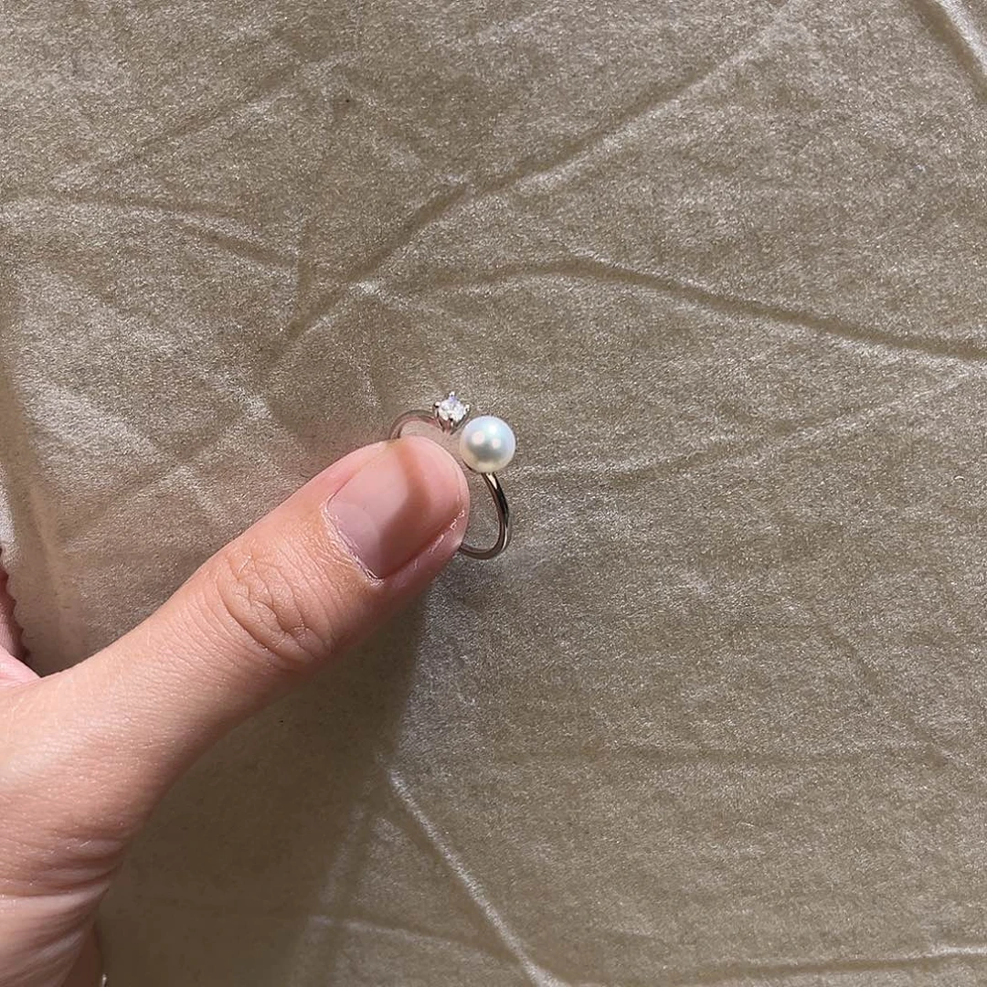 淡水珍珠银S925镶嵌戒指