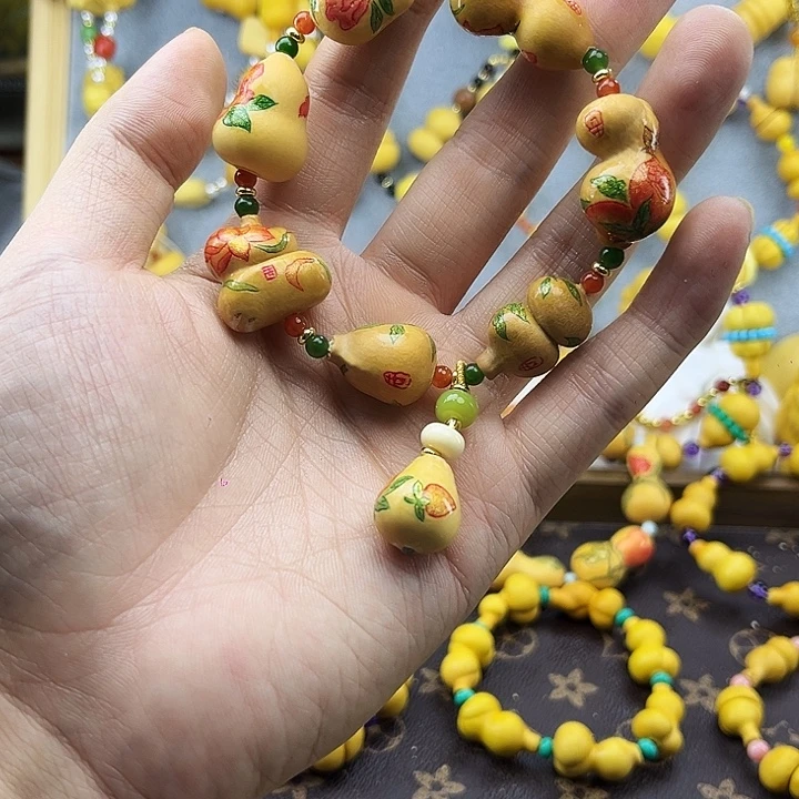 麓***禾木墨刻葫芦小尺寸手串