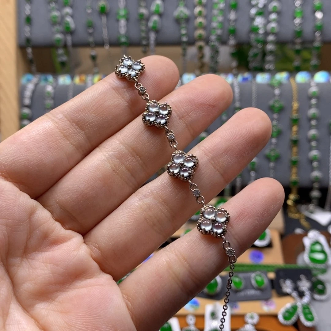 颈饰银S925镶嵌翡翠100号极光