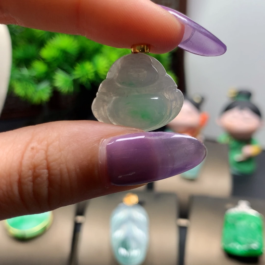 翡翠18K金镶嵌吊坠(赠链)