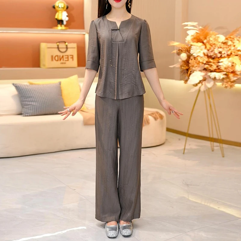 【可蓓儿】2025新款爆流行妈妈高端两件套时尚品牌职业套装女夏套装