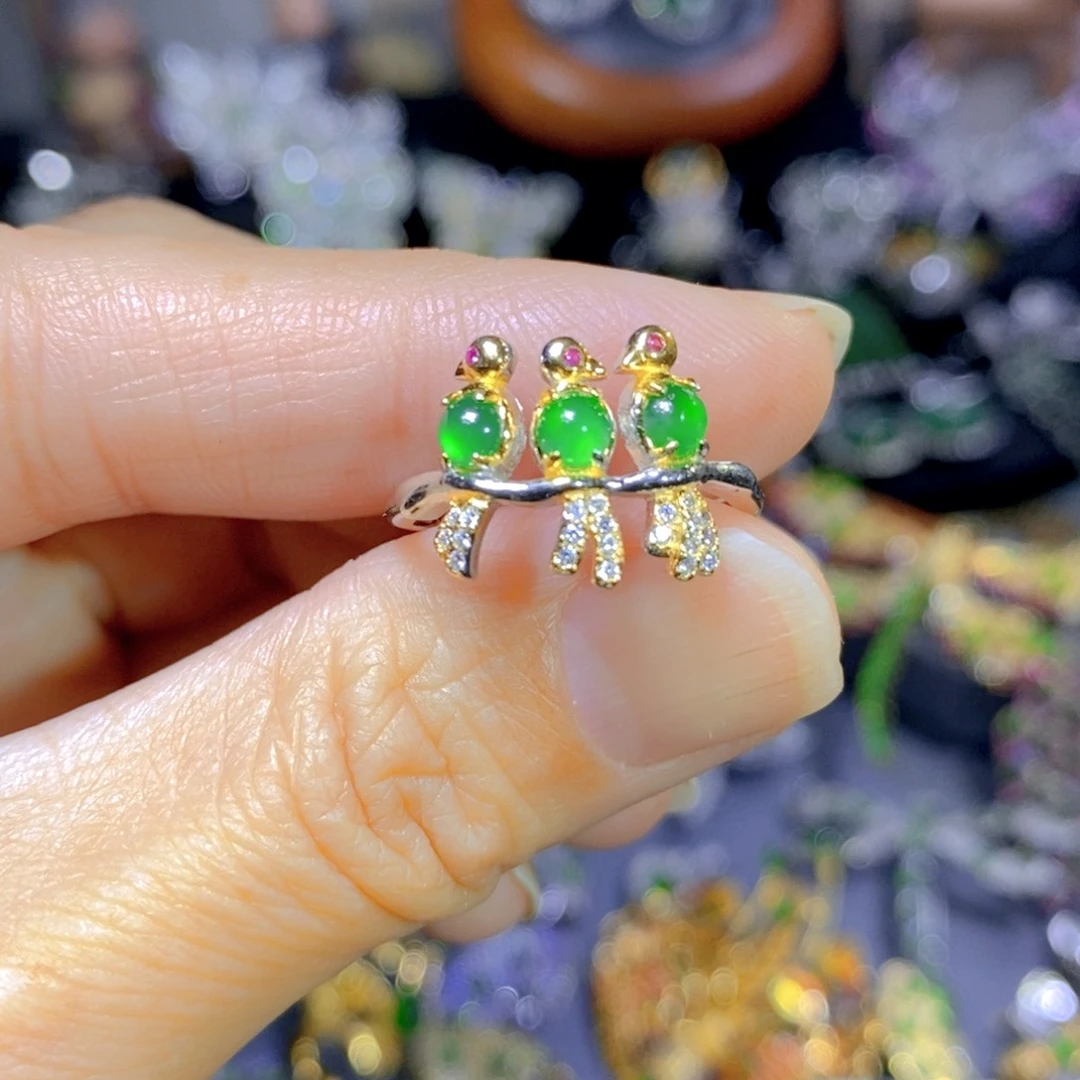 翡翠颈饰银S925镶嵌天然翡翠