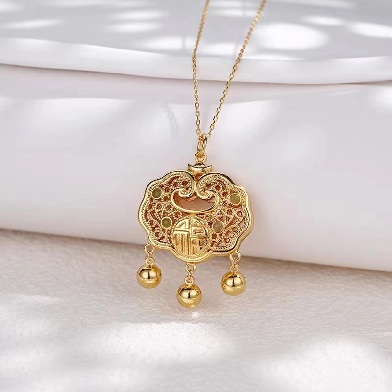 【陈总推荐】天然 翡翠长命平安锁（证书+礼盒）