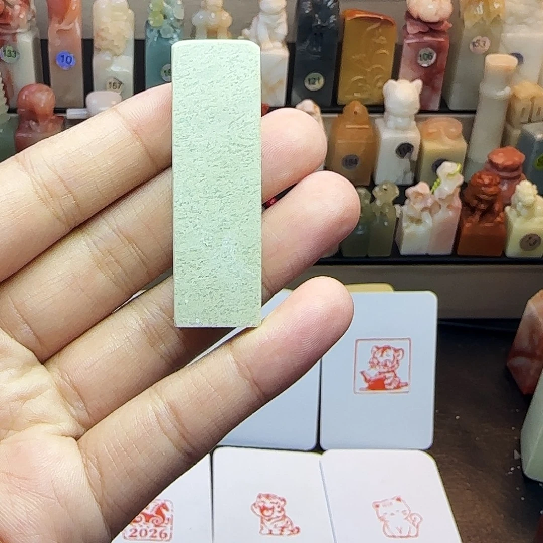 （***）寿山石印石1.5青田新矿 纯手工包刻四字 手工篆刻