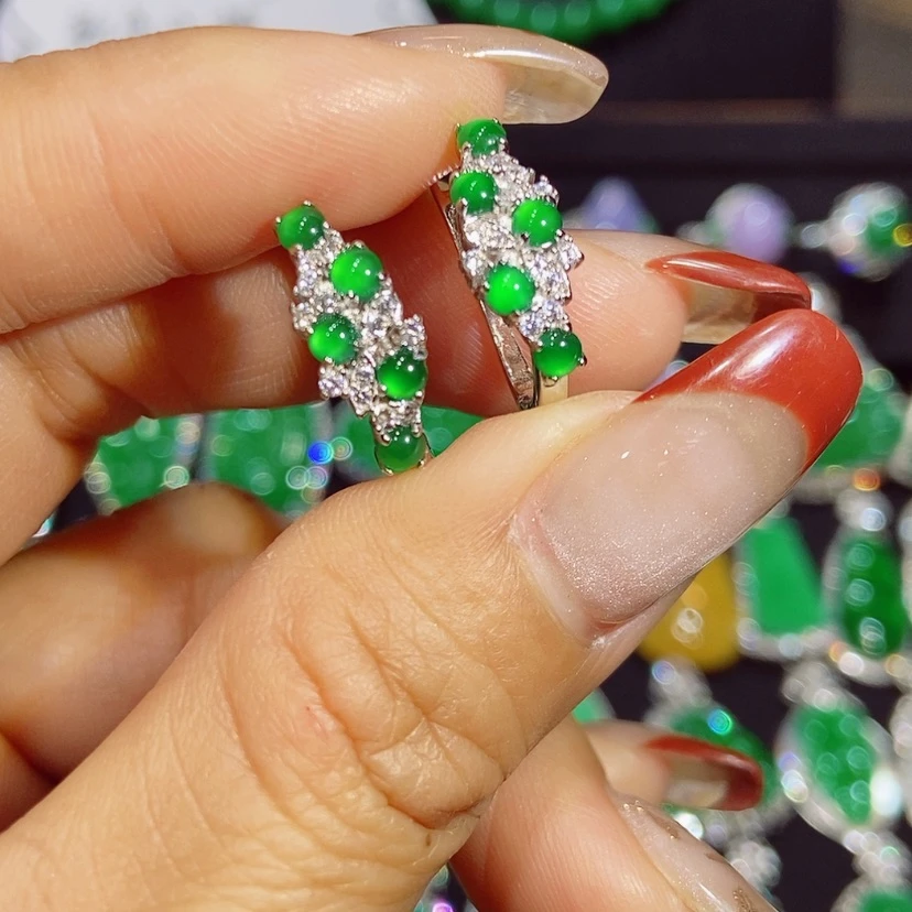 【闪购商品】翡翠耳饰未镶嵌天然翡翠