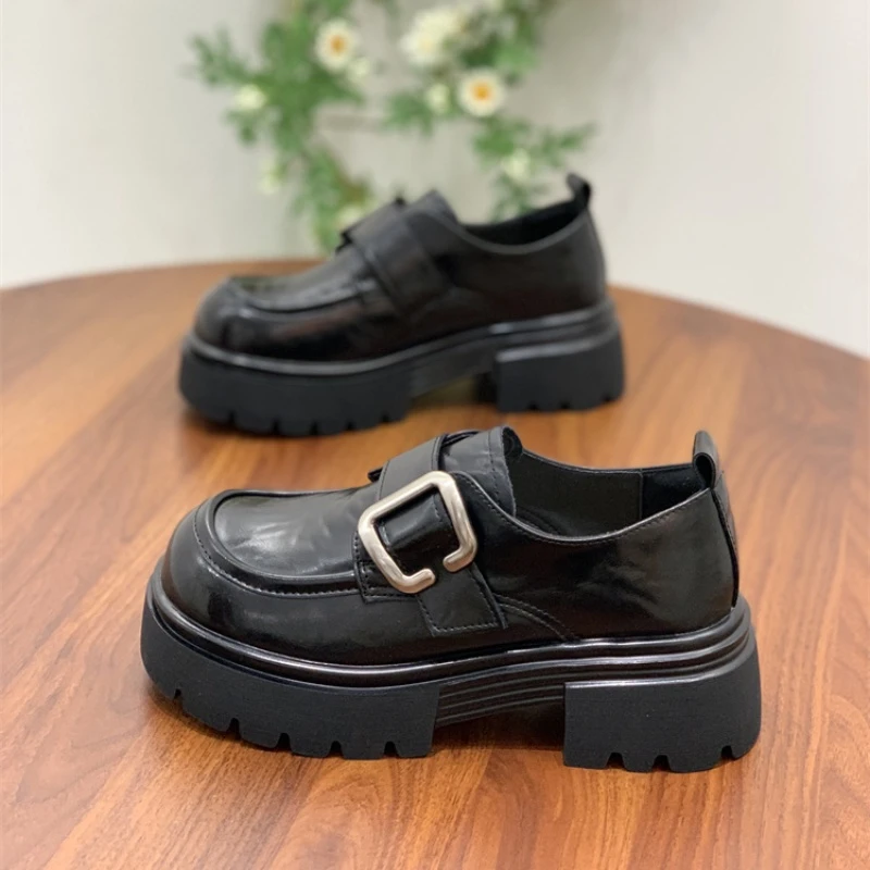 复古网红厚底玛丽珍单鞋女2025春秋新款英伦风圆头百搭休闲乐福鞋