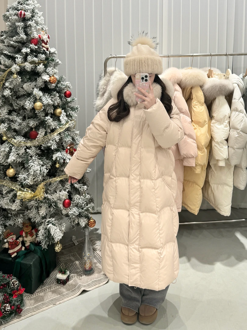 【曼城冬日】冬季保暖狐狸毛连帽羽绒服软糯阔版显瘦外套90绒