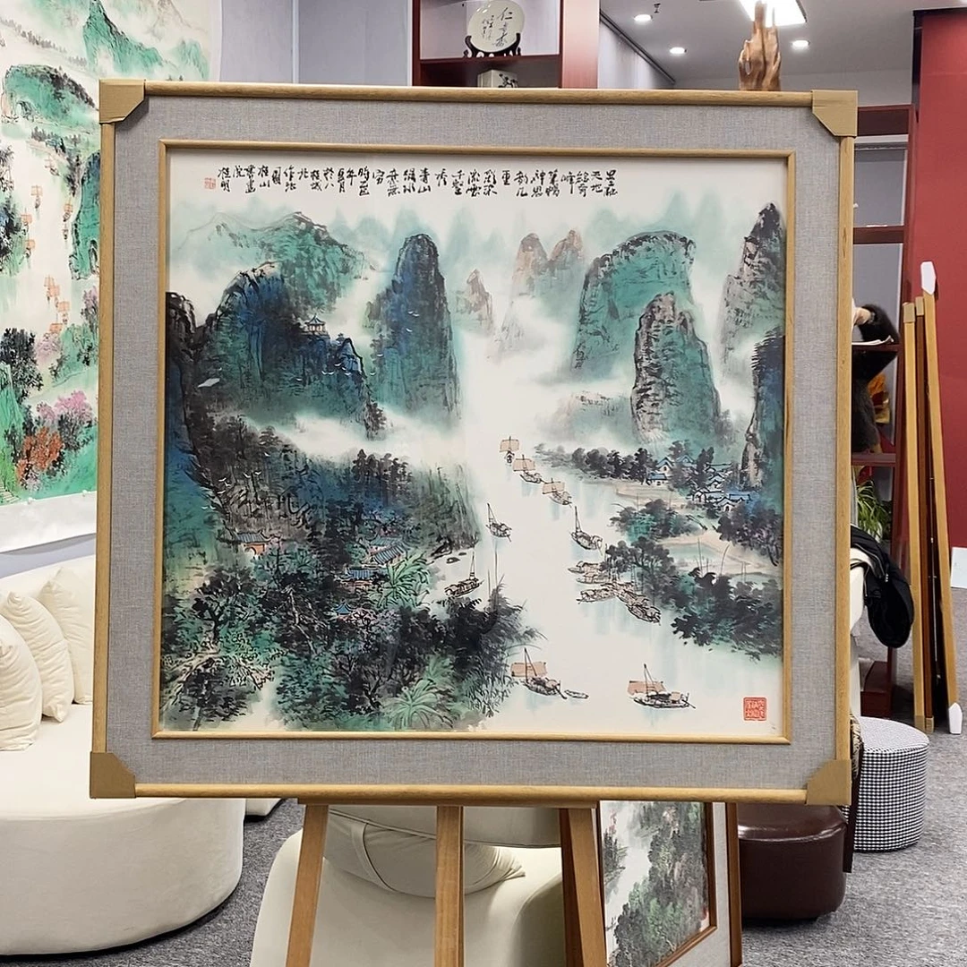 国画黄桂明大六尺斗方带框发货