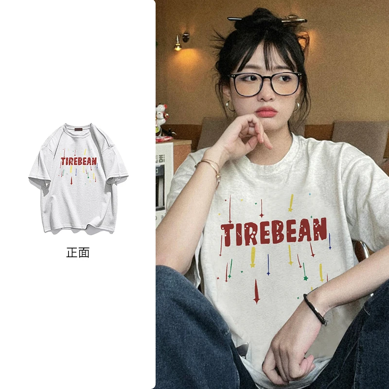 潮牌纯棉短袖t恤学生新款时尚美式复古设计小众百搭情侣上衣#N479