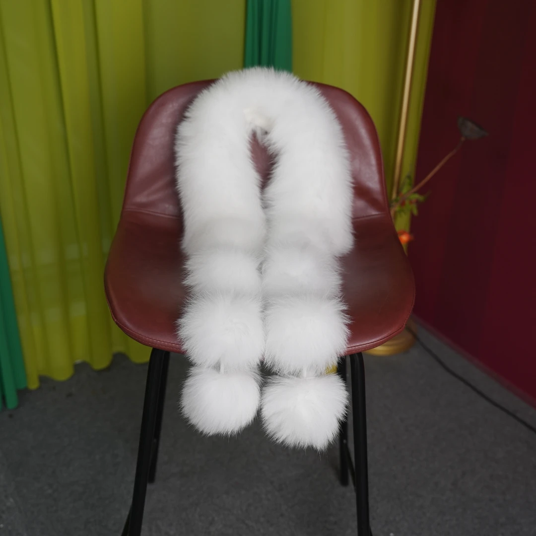 【闲庭序】狐狸毛围巾毛球可爱秋冬内里兔毛