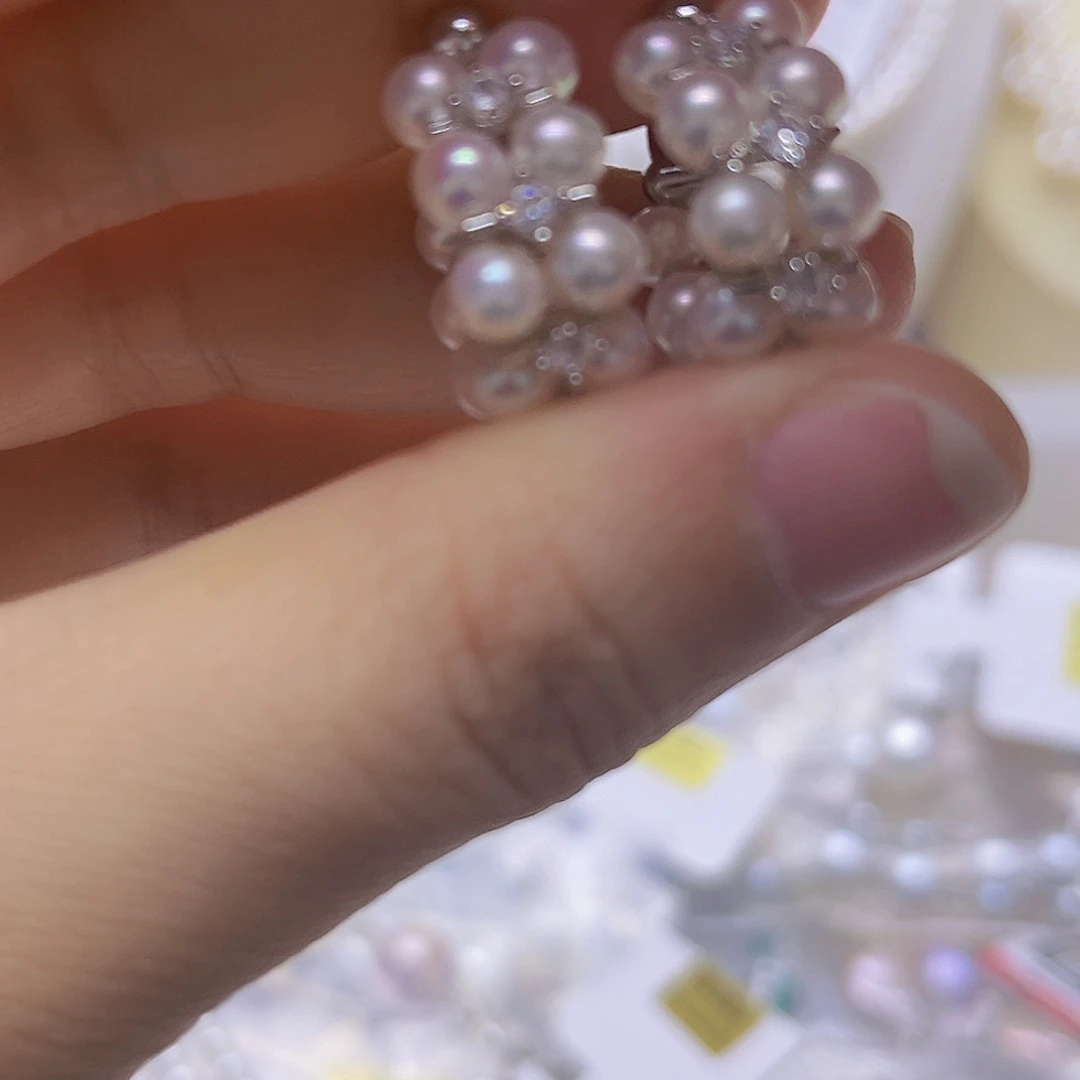 吊坠或者耳钉银S925镶嵌淡水珍珠