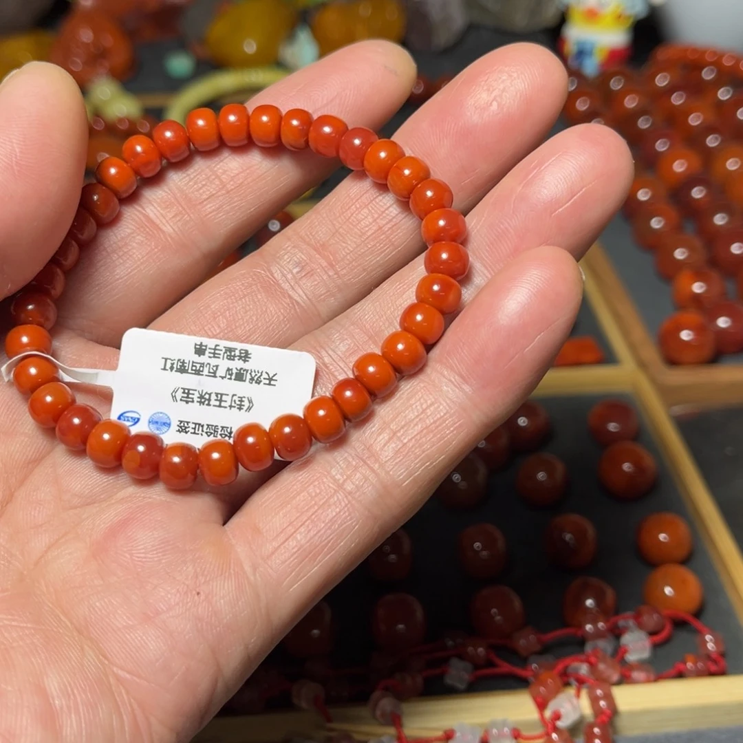 南红玛瑙未镶嵌手链5*6mm原矿老型手串
