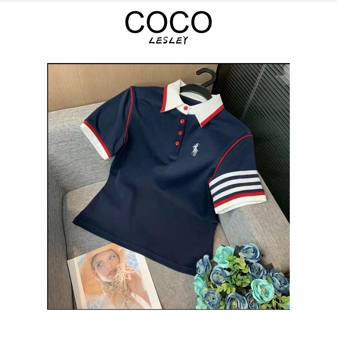 【COCO LESLEY】刺绣T桖短袖百搭短袖2025新款休闲T上衣