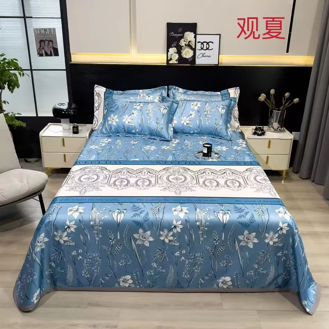 2025夏季冰丝凉席三件套可机洗水洗床上用品套件清爽舒适透气春夏