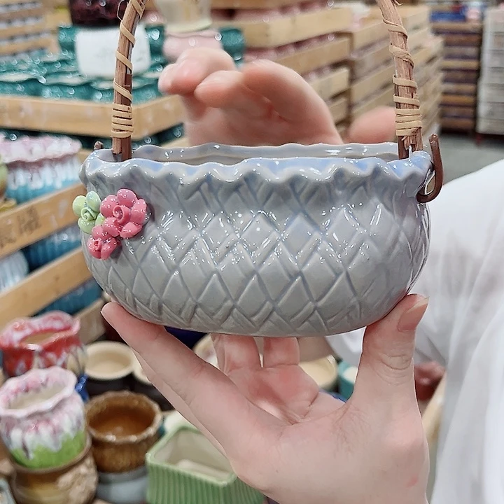 有孔.凑单10元陶瓷花盆发货！